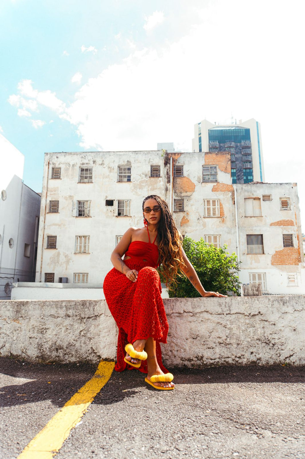 Vestido de Crochê Zarê Vermelho