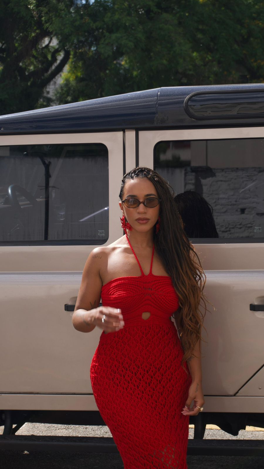 Vestido de Crochê Zarê Vermelho