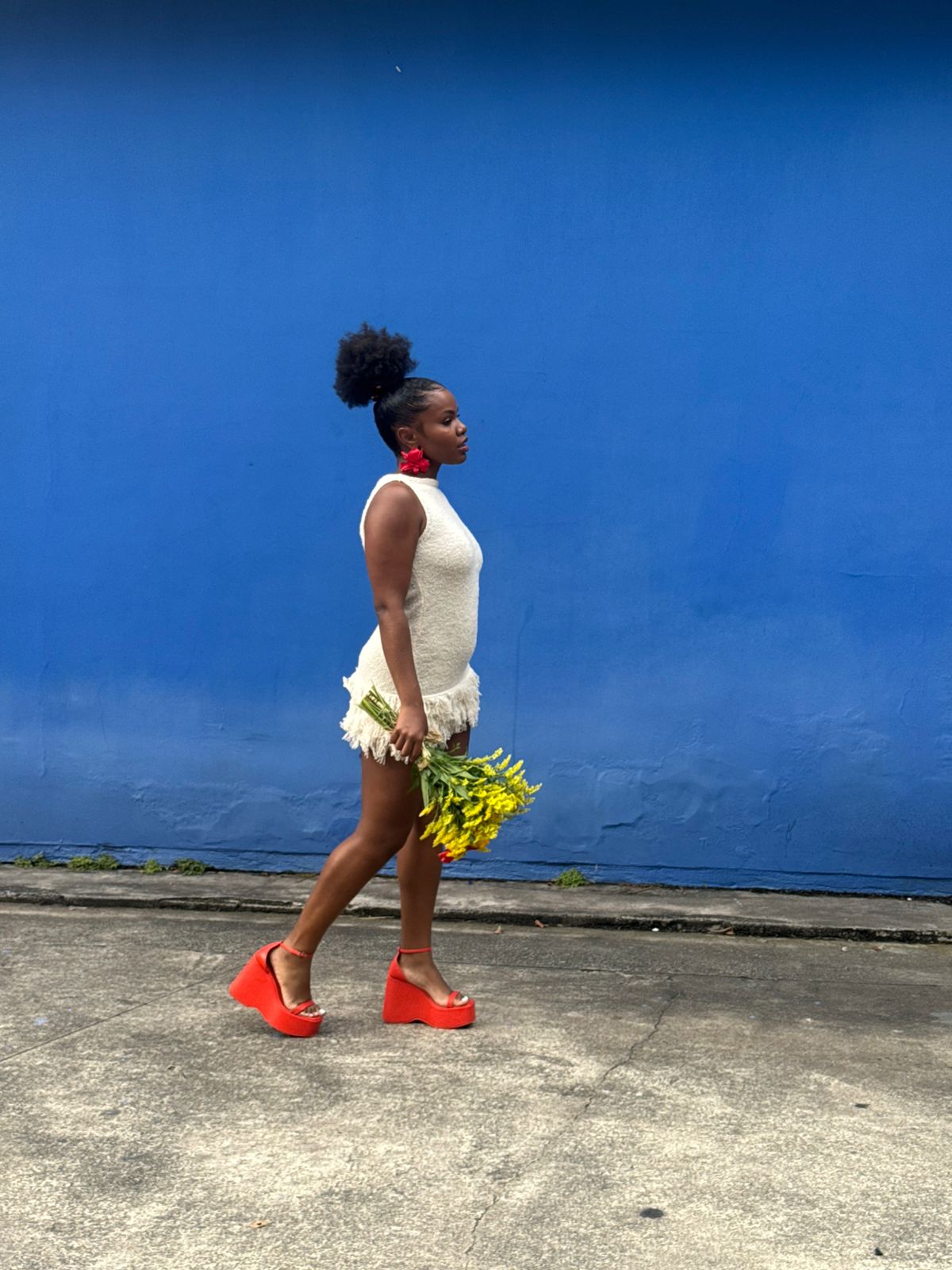 Vestido Curto de Tricô Texturizado Latina